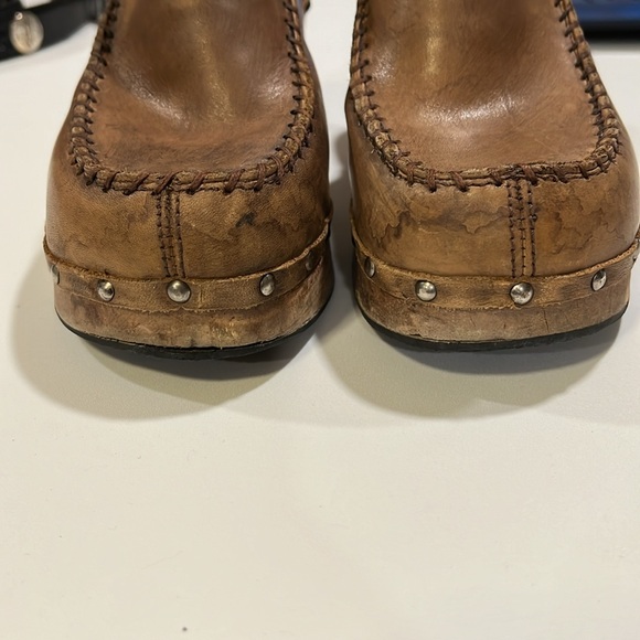 Candies - 9, block wooden heel, leather slip on clogs, 90s - Picture 8 of 12